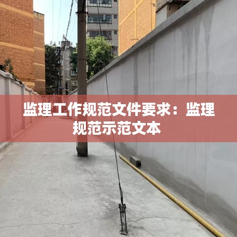 监理工作规范文件要求：监理规范示范文本 