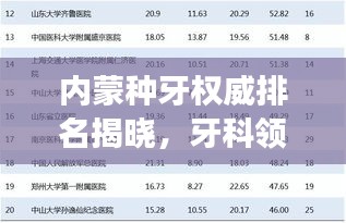 内蒙种牙权威排名揭晓，牙科领域佼佼者TOP10榜单解读