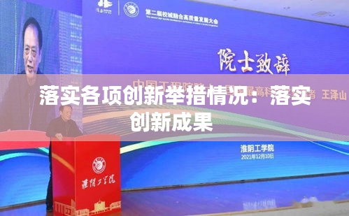 落实各项创新举措情况：落实创新成果 