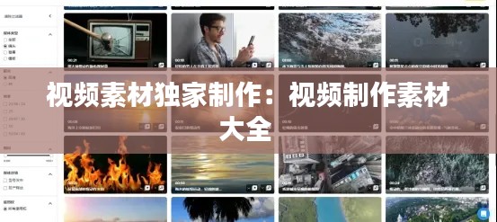 视频素材独家制作：视频制作素材大全 