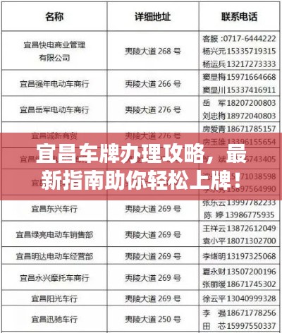 宜昌车牌办理攻略，最新指南助你轻松上牌！