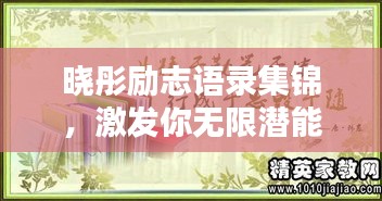 晓彤励志语录集锦，激发你无限潜能的励志名言