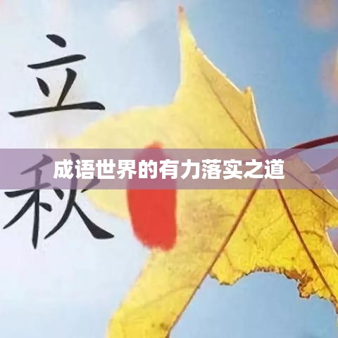 成语世界的有力落实之道
