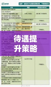 待遇提升策略与措施，实用指南助你加薪晋级