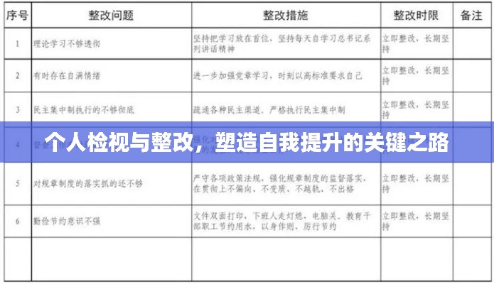个人检视与整改，塑造自我提升的关键之路
