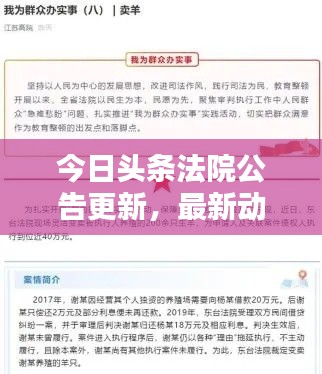 今日头条法院公告更新，最新动态速递