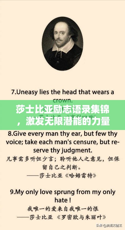 莎士比亚励志语录集锦，激发无限潜能的力量短语