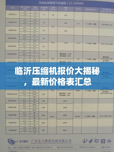 临沂压缩机报价大揭秘，最新价格表汇总