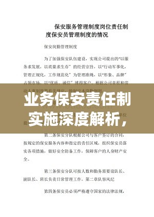 业务保安责任制实施深度解析，成效与挑战同步探析