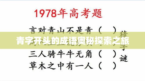 青字开头的成语奥秘探索之旅