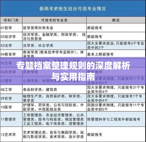 专题档案整理规则的深度解析与实用指南