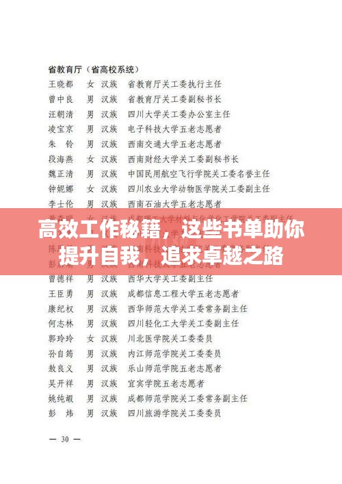 高效工作秘籍，这些书单助你提升自我，追求卓越之路