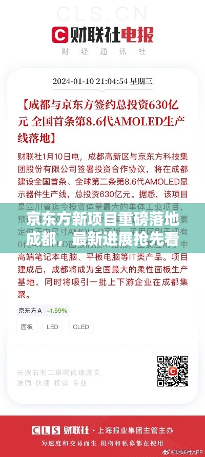 京东方新项目重磅落地成都，最新进展抢先看