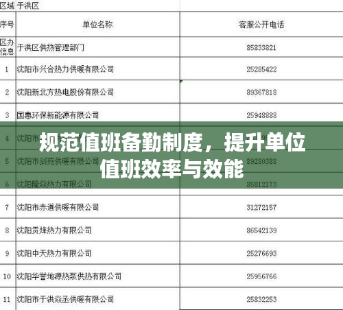 规范值班备勤制度，提升单位值班效率与效能