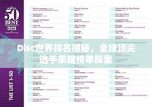 Disc世界排名揭秘，全球顶尖选手荣耀榜单探索