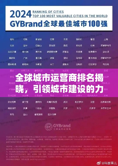 全球城市运营商排名揭晓，引领城市建设的力量榜单