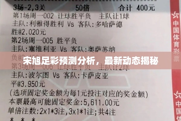 宋旭足彩预测分析，最新动态揭秘