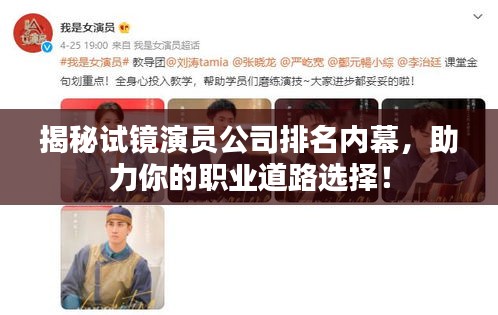 揭秘试镜演员公司排名内幕，助力你的职业道路选择！