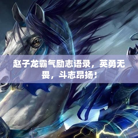 赵子龙霸气励志语录，英勇无畏，斗志昂扬！