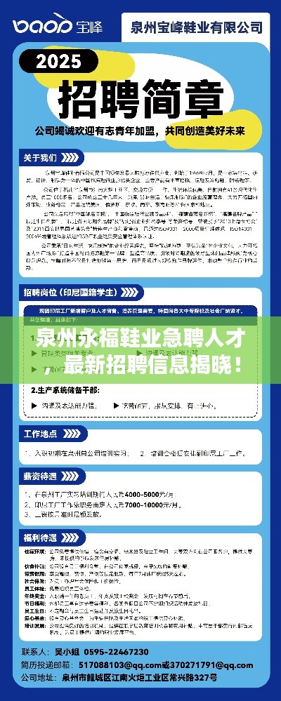 泉州永福鞋业急聘人才，最新招聘信息揭晓！