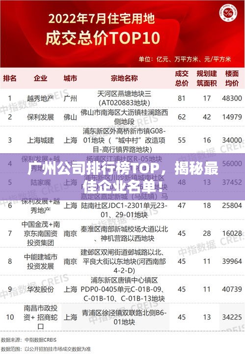 广州公司排行榜TOP，揭秘最佳企业名单！
