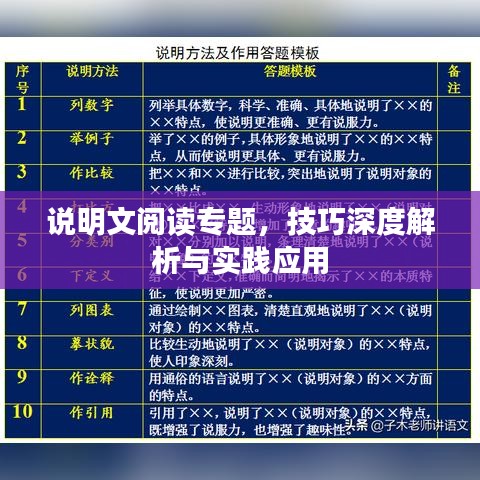 说明文阅读专题，技巧深度解析与实践应用